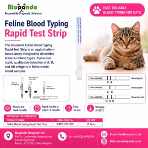 Feline Blood Typing Tira de Prueba rápida